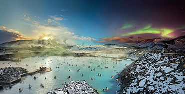 Blue Lagoon,Grindavik,  Iceland, Day to Night