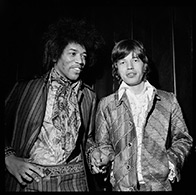 Jimi Hendrix and Mick Jagger