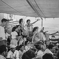 The Aegean 1955.  Deck class aboard the Despina.