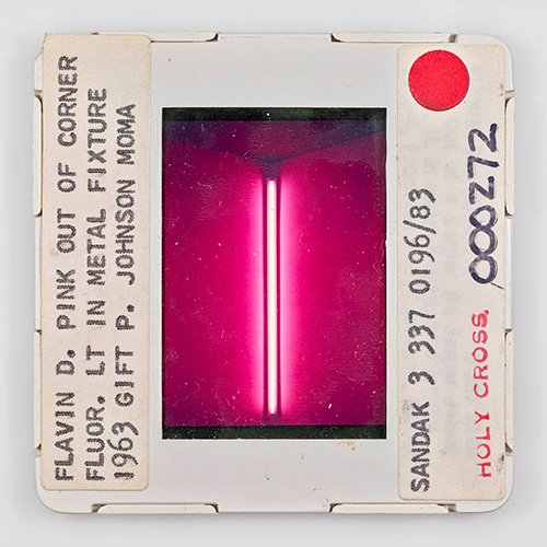 FLAVIN_D_PINK_OUT_OF_CORNER_FLUOR_LT_IN_METAL_FIXTURE_1963_GIFT_P_JOHNSON_MOMA_SANDAK_3_337_0196_83_HOLY_CROSS_000272