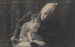 Amelia C. Van Buren with a Cat